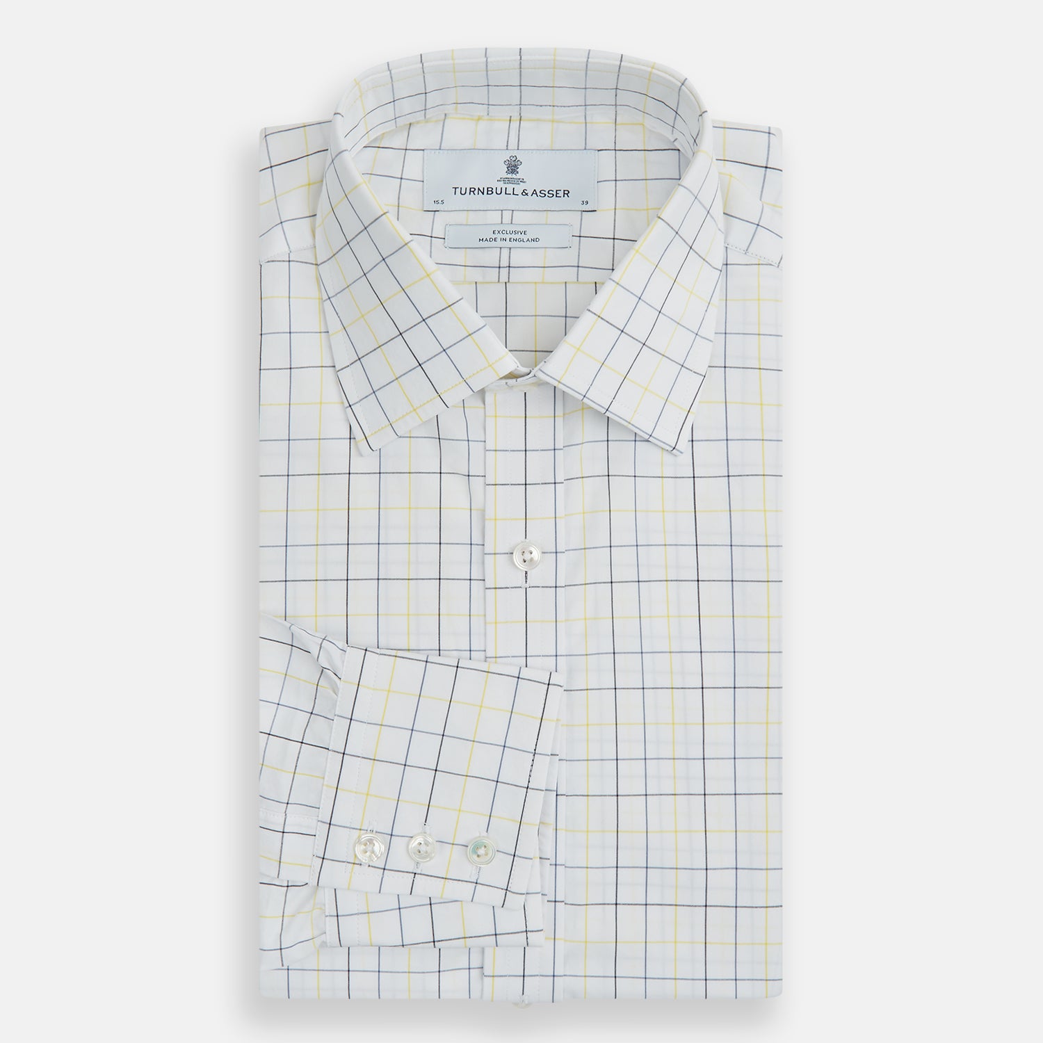 View 5 of product Yellow and Blue Grid Check Mayfair Shirt