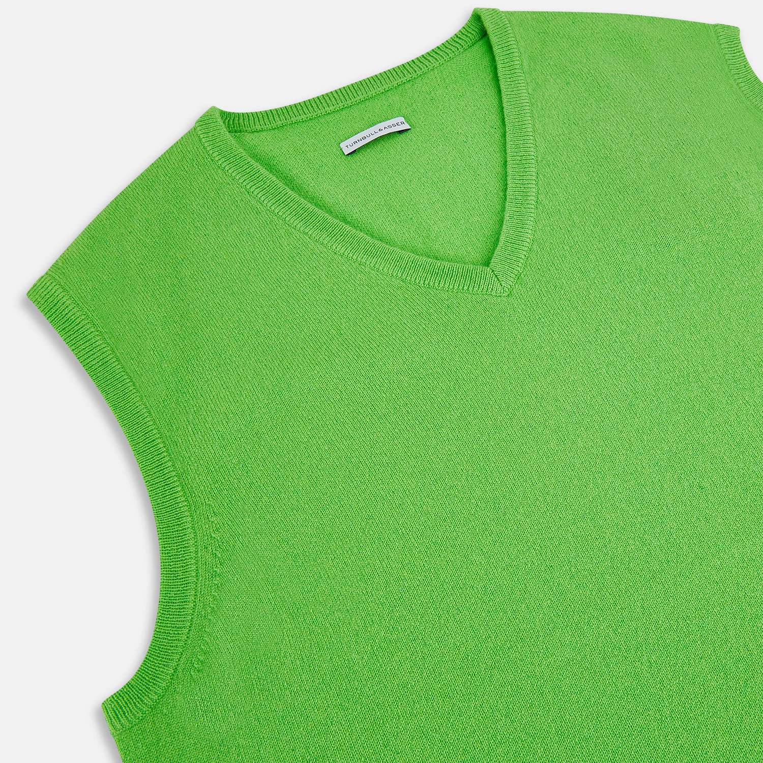View 2 of product Bright Green V-neck Cashmere Vest