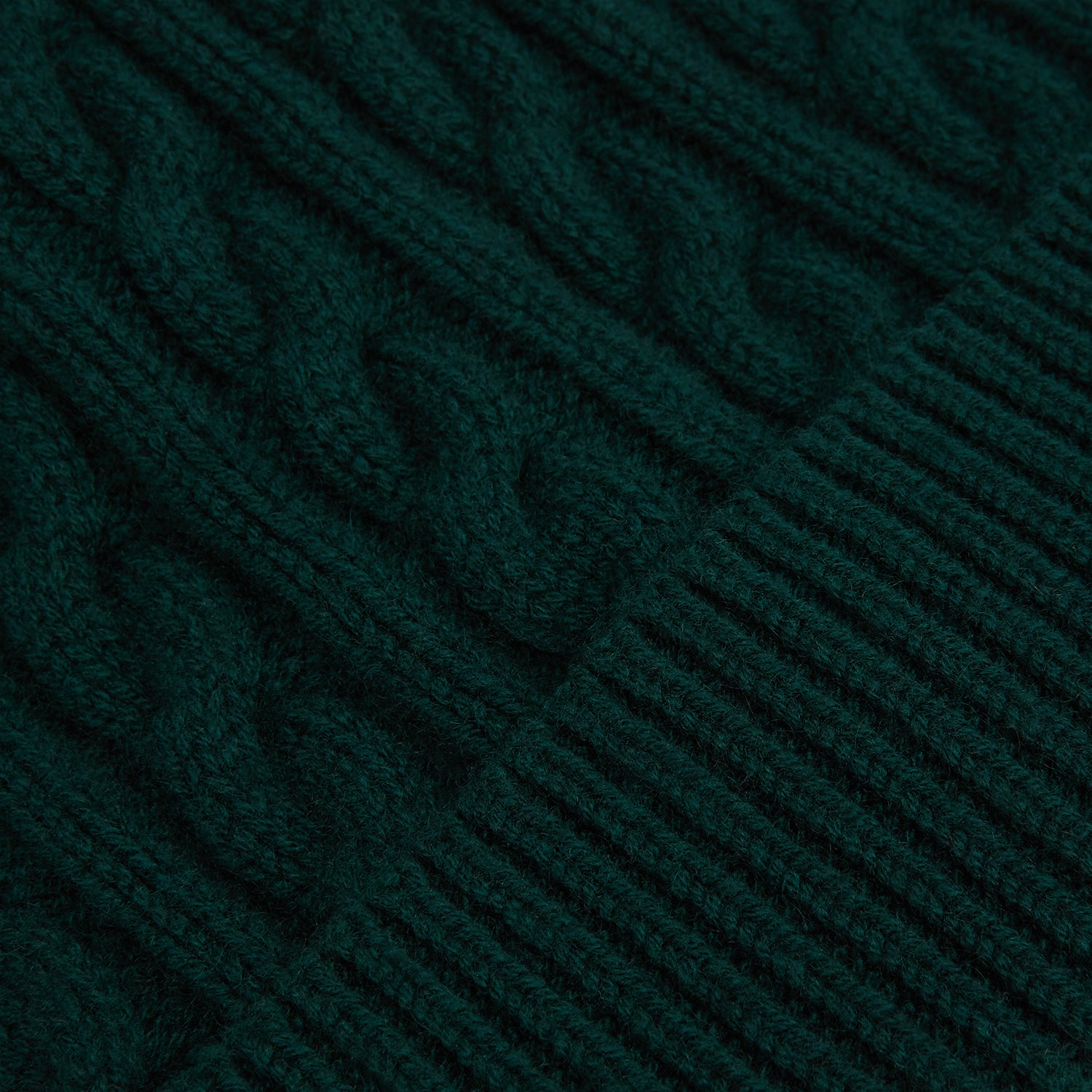 View 2 of product Forest Green Cable Knit Cashmere Beanie