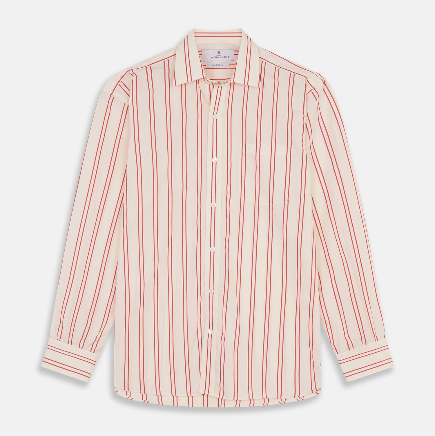View 2 of product Red and Off-White Stripe Cotton Fabric