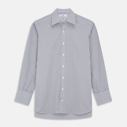Pale Blue Multi Check Cotton Regular Fit Mayfair Shirt