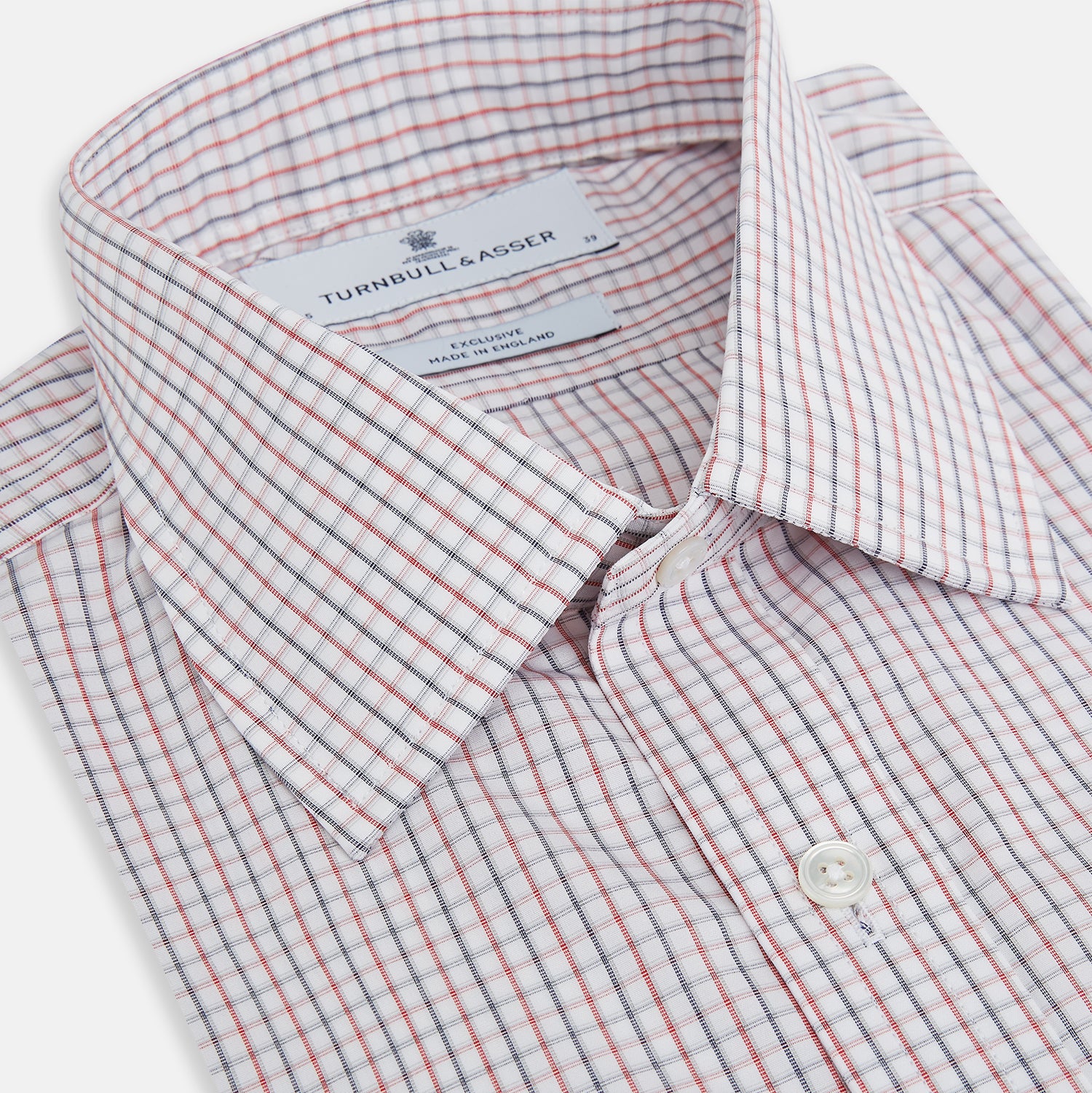 Red and Blue Micro Tattersall Check Mayfair Shirt