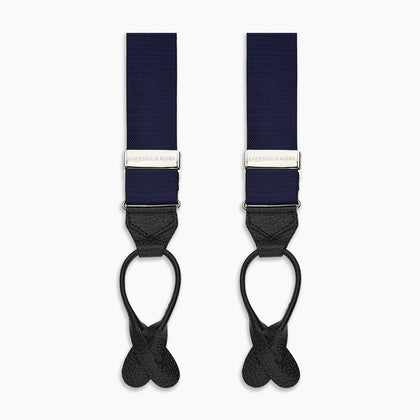 Navy Silk Braces Image 2