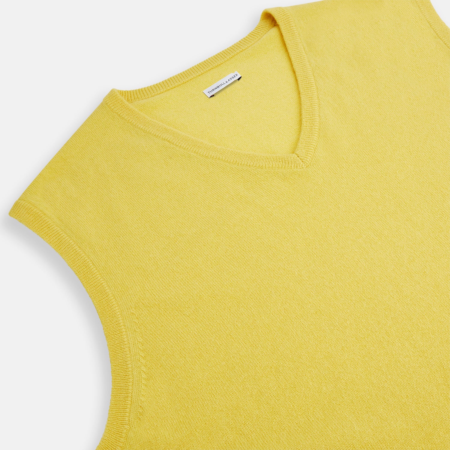 View 2 of product Canary Yellow Cashmere V-Neck Vest