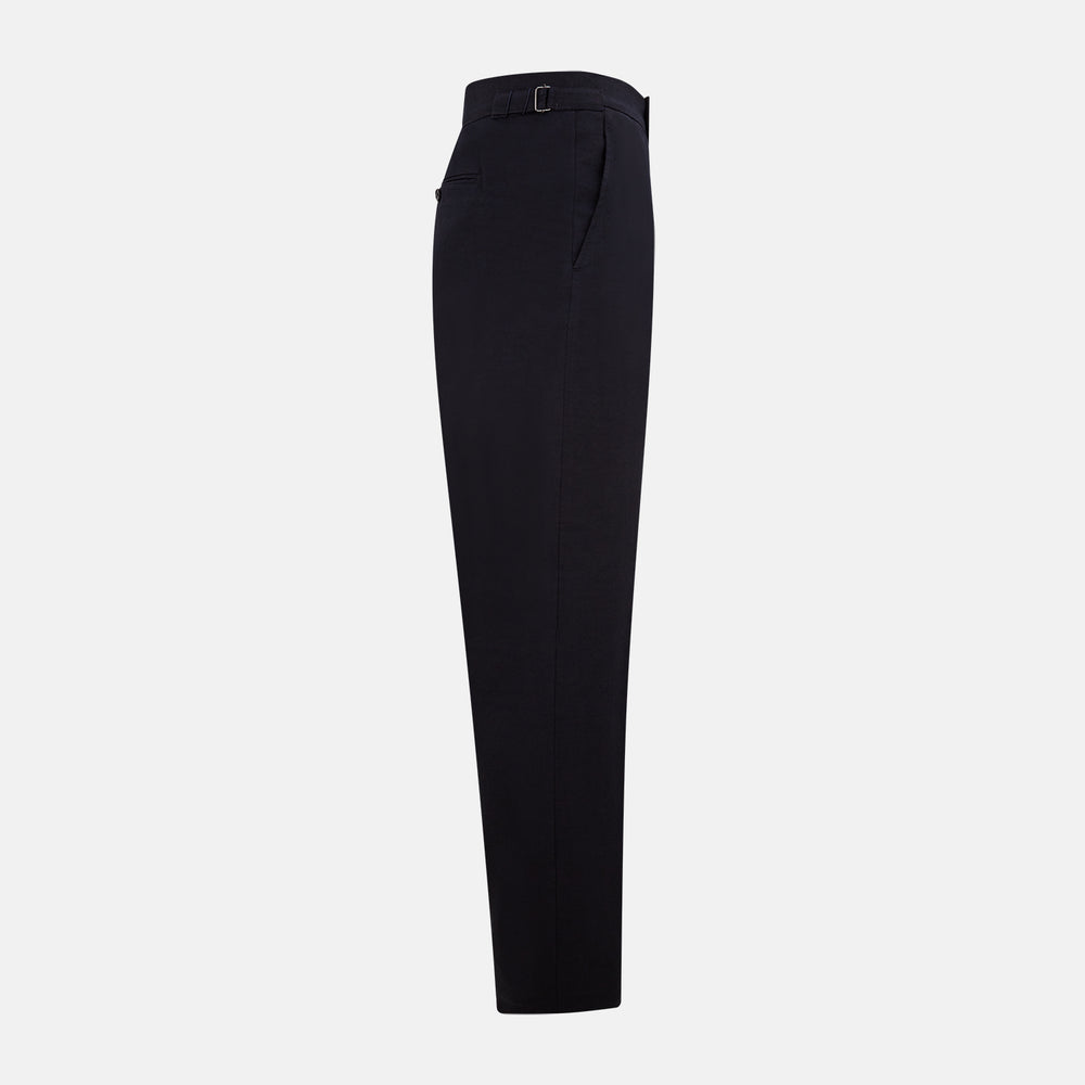 Navy Linen Blend Henry Trousers