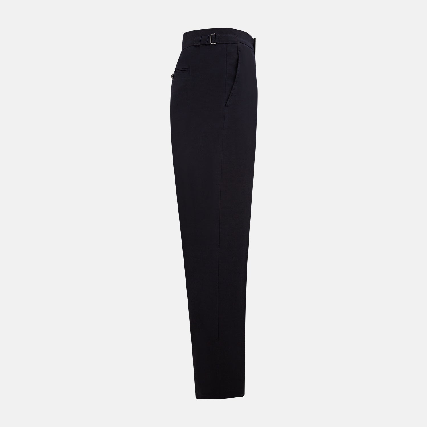 View 4 of product Navy Linen Blend Henry Trousers