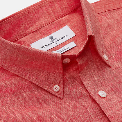 Pink Linen Weekend Fit Hayne Shirt Image 1