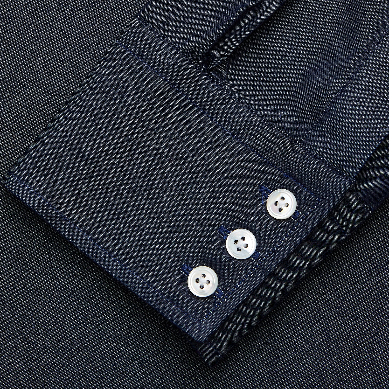 View 3 of product Navy Weekend Fit Larkin Shirt With Dorset Collar And 3-Button Cuffs