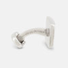 View 2 of product Silver Diagonal Striped Rectangular Cufflinks