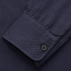 View 3 of product Navy Military Weekend Fit Cotton & Wool Shirt with Stand Collar and 1 Button Cuffs