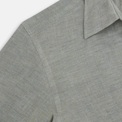 Flint Grey Linen Westminster Shirt Image 5