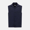 View 1 of product Navy Collared Linen Waistcoat