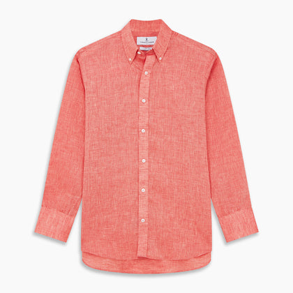 Pink Linen Weekend Fit Hayne Shirt Image 5