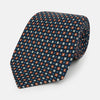 View 1 of product Navy and Orange Geometric Motif Silk Tie