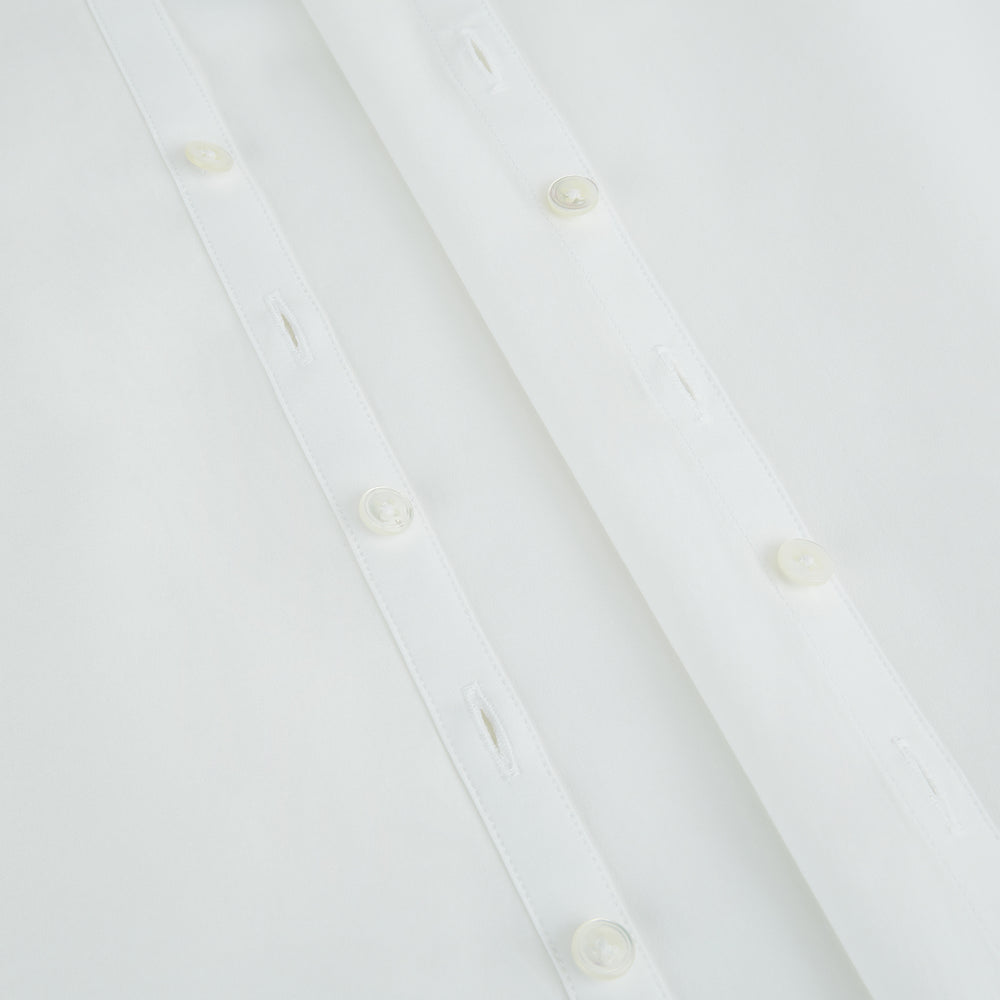 PLAIN WHITE WINDSOR SHIRT WITH TURNBULL OPEN COLLAR AND 3-BUTTON CUFFS