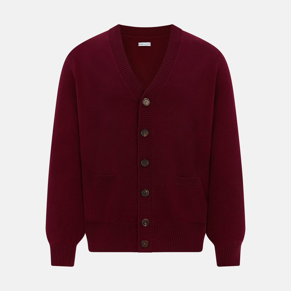 Burgundy Cashmere Cardigan