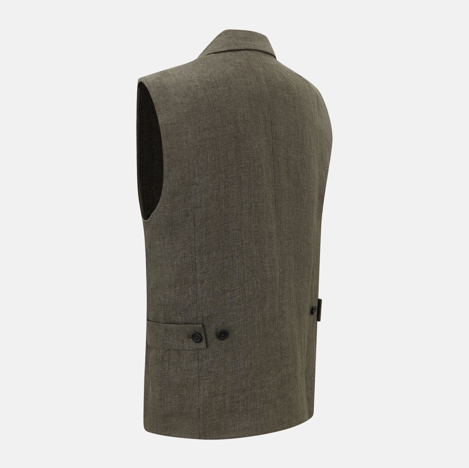 View 4 of product Olive Collared Linen Waistcoat