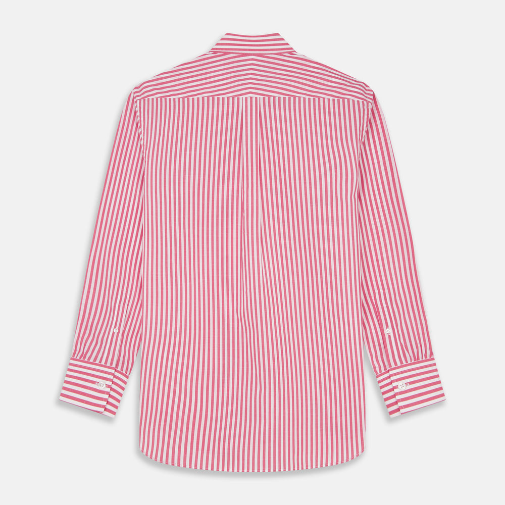 Pink Candy Stripe Cotton Weekend Fit Finch Shirt
