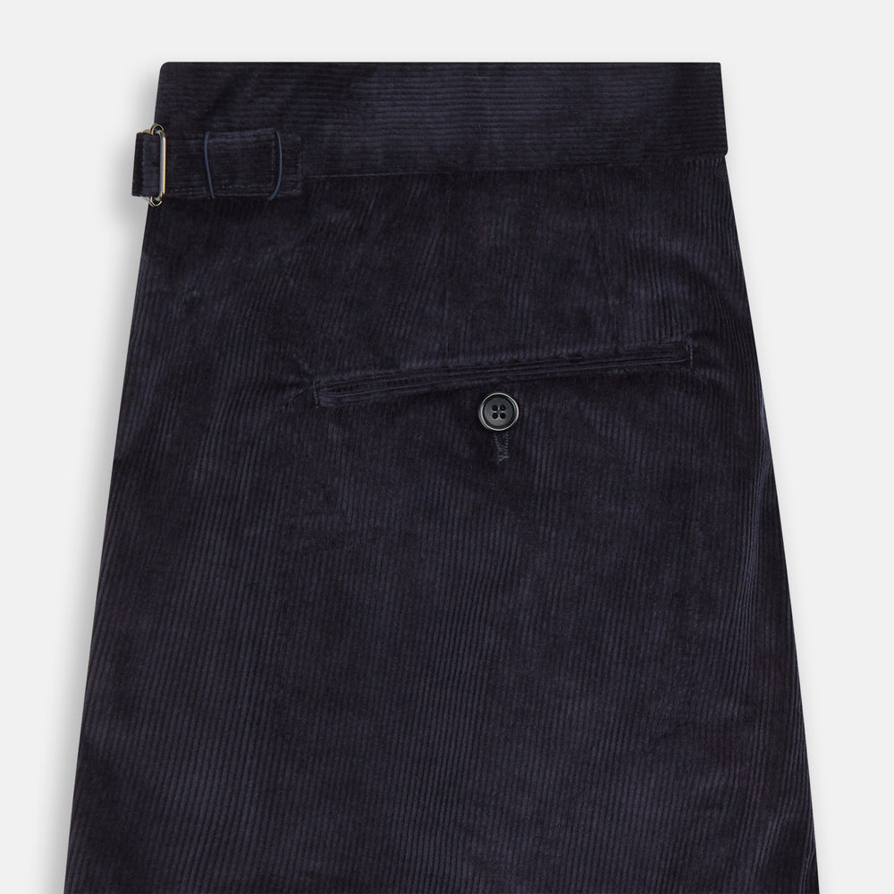 Navy Corduroy Henry Trousers