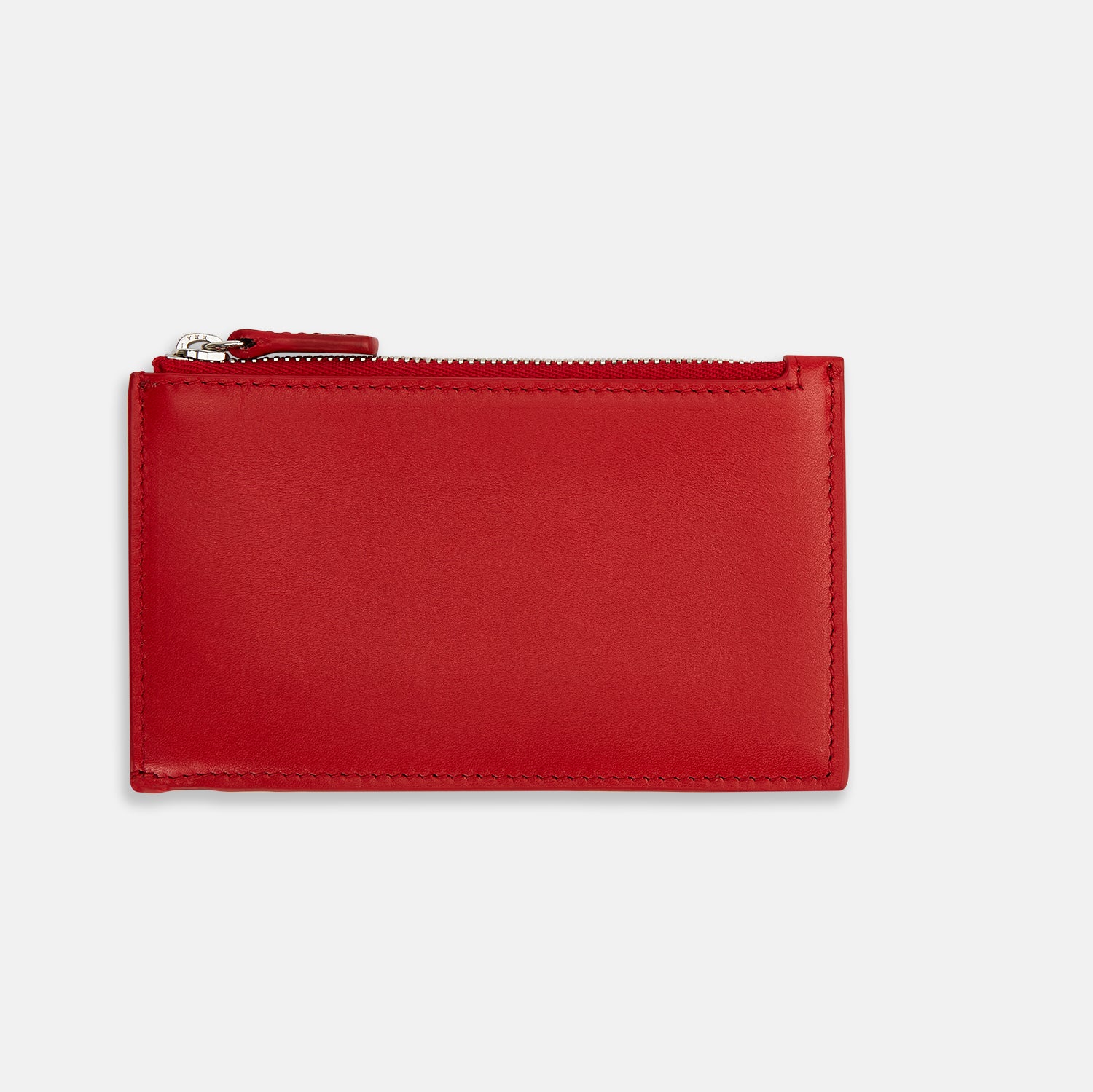 View 3 of product Red Leather Zip Coin and Card Holder