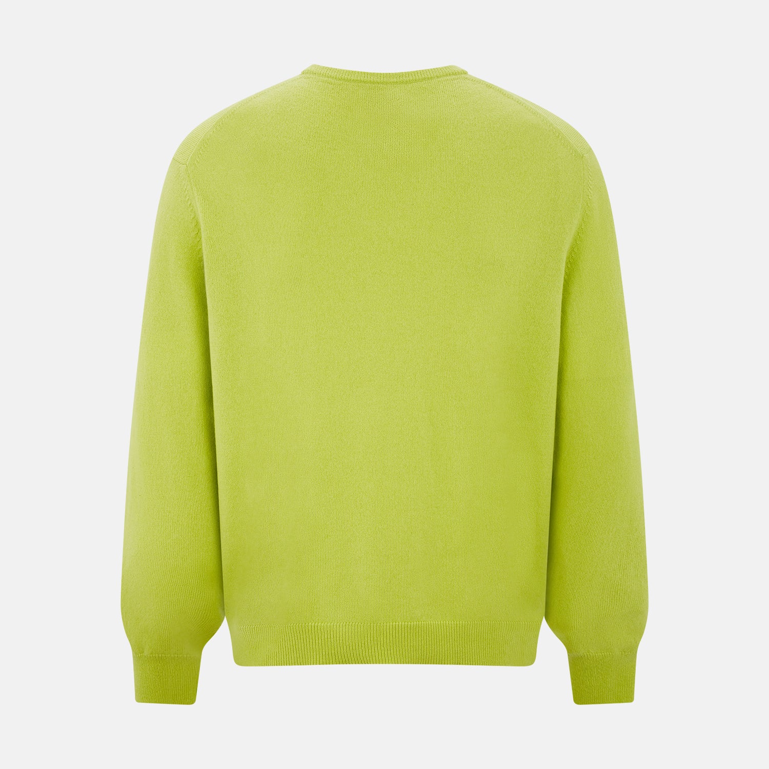 Lemon Green Cashmere V-neck Jumper