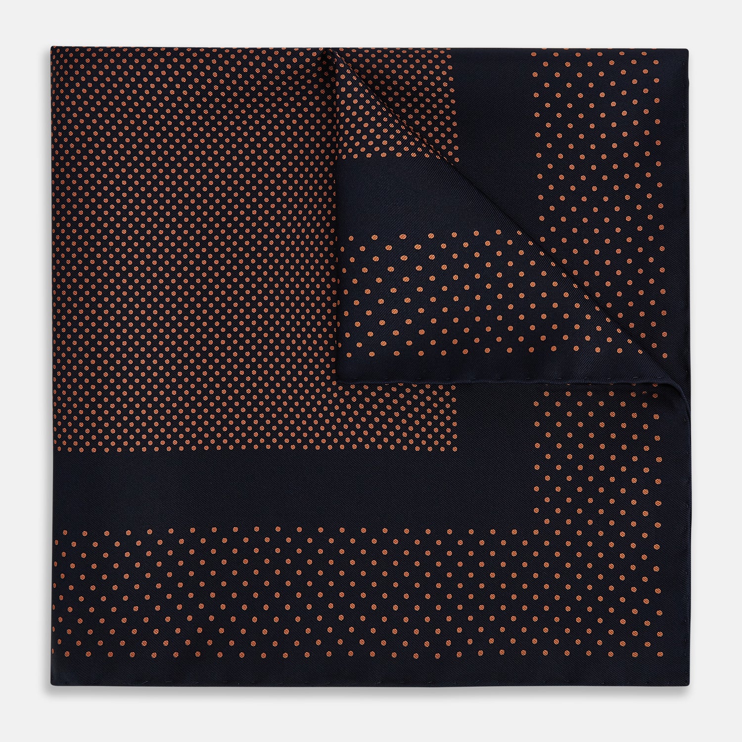 View 1 of product Navy and Blush Dot Silk Pocket Square