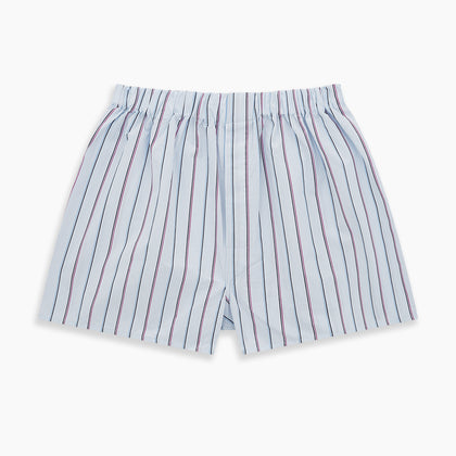 Pale Blue And Pink Multi Stripe Godfrey Boxer Shorts Image 2