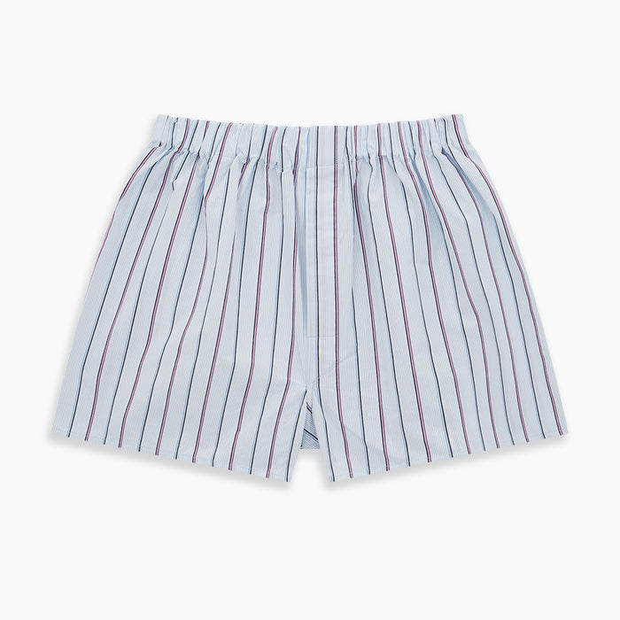 Pale Blue And Pink Multi Stripe Godfrey Boxer Shorts Image 2