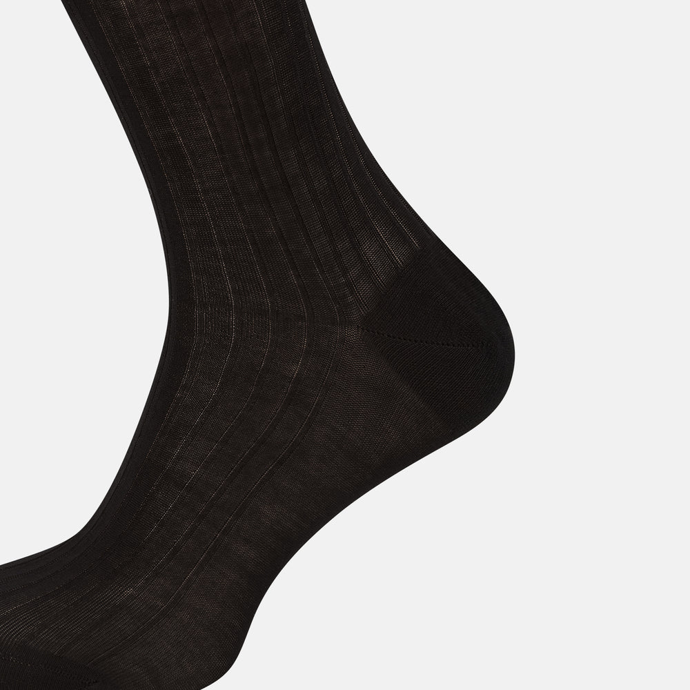 Black Cotton Mid-Length Socks