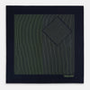 View 3 of product Navy and Melon Green Stripe Silk Pocket Square