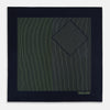 Navy and Melon Green Stripe Silk Pocket Square