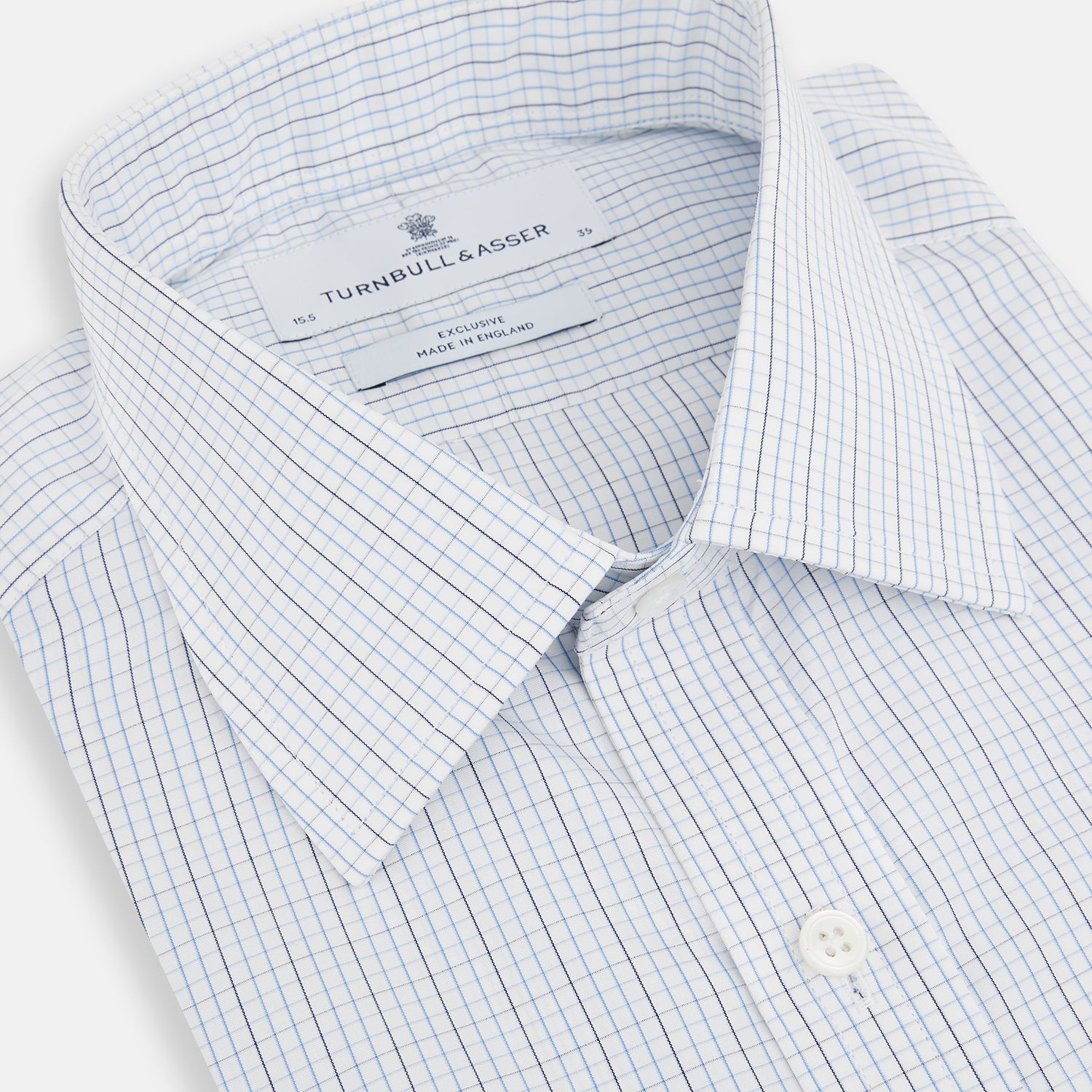 View 2 of product Pale Blue and Navy Grid Check Mayfair Shirt