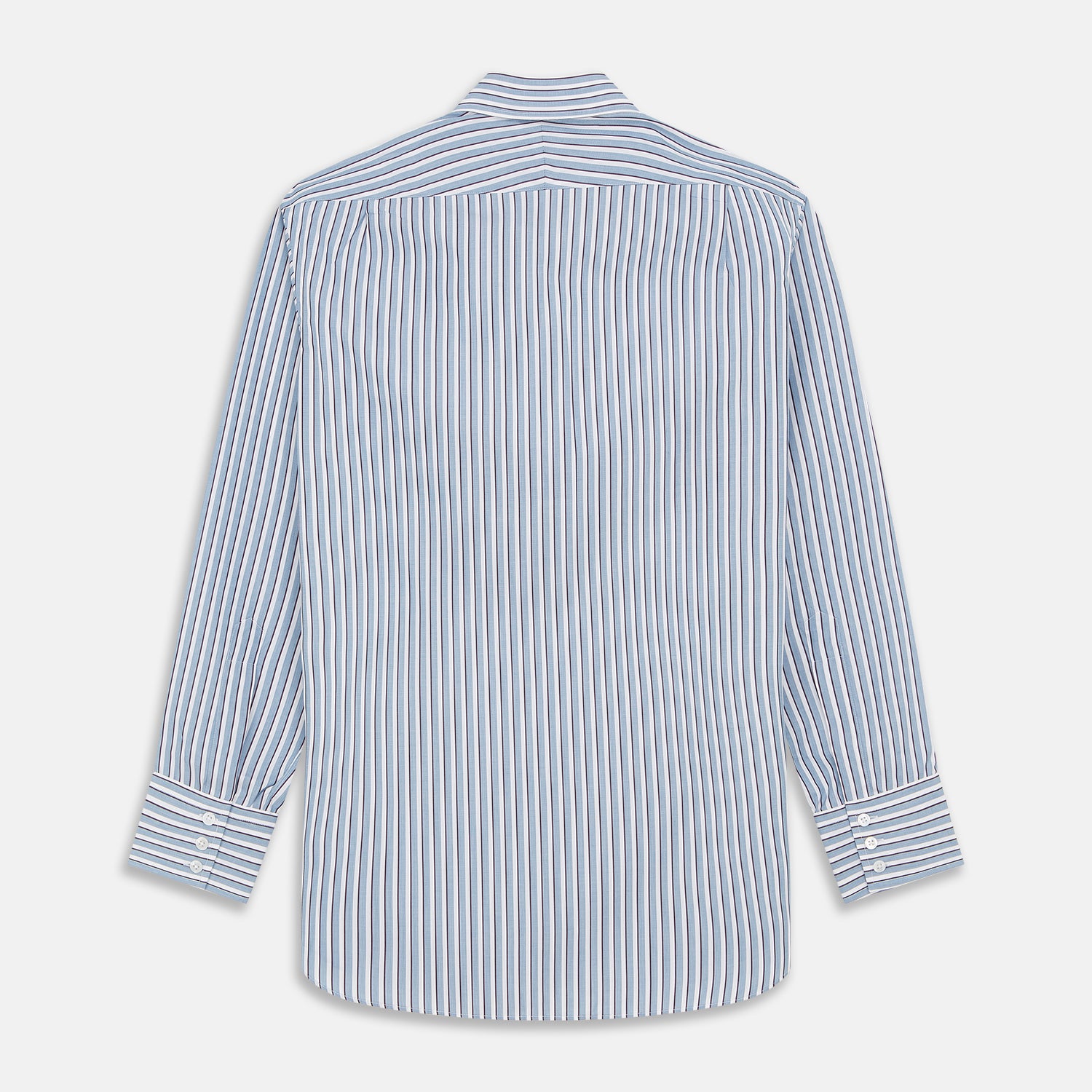View 3 of product Blue and White Stripe Cotton Regular Fit Mayfair Shirt