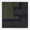 View 1 of product Navy and Yellow Dot Silk Pocket Square