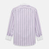 View 3 of product Lilac Track Stripe Shirt with Contrast T&A Collar and Cuffs