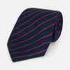 View 1 of product Navy and Purple Striped Blazer Silk Tie