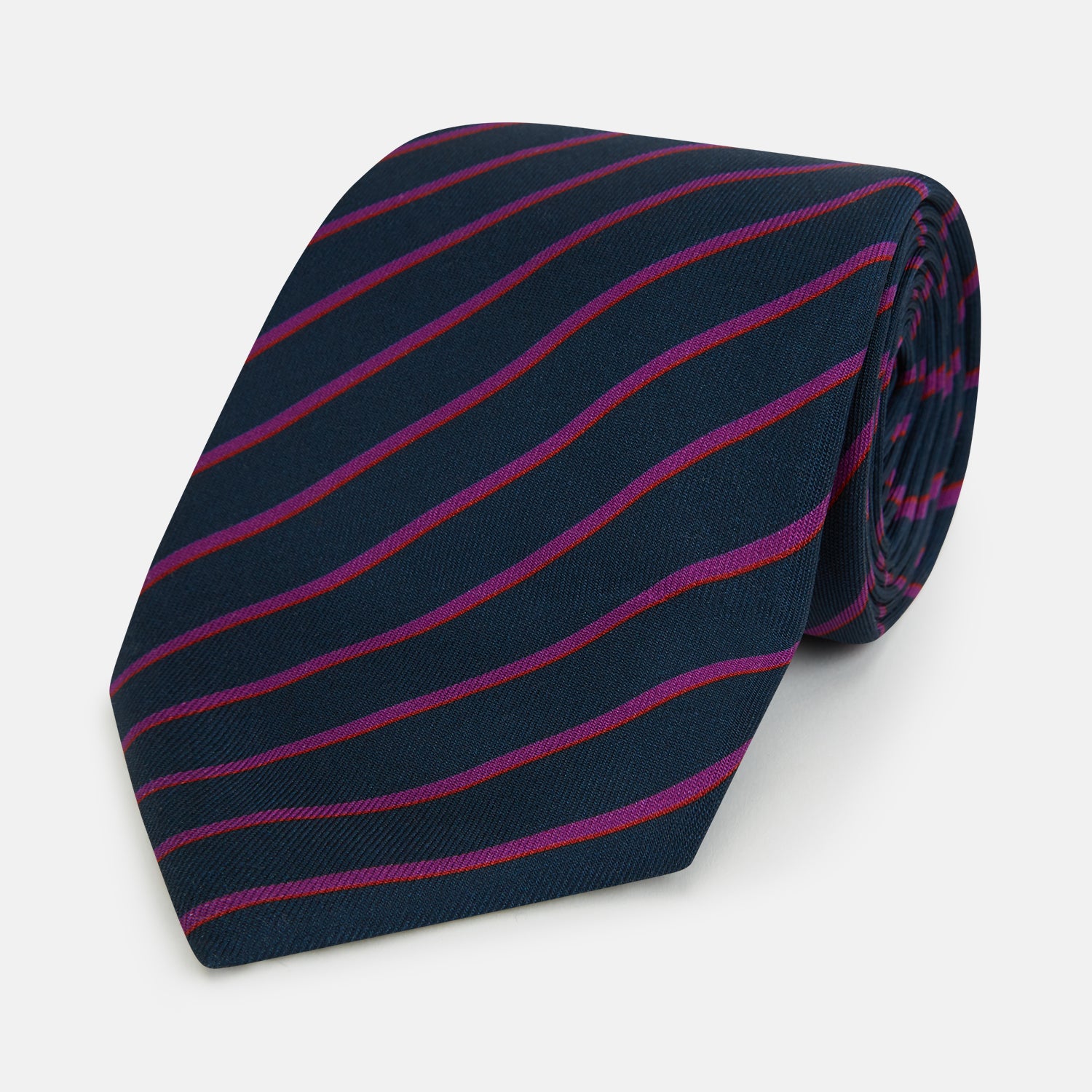 View 1 of product Navy and Purple Striped Blazer Silk Tie