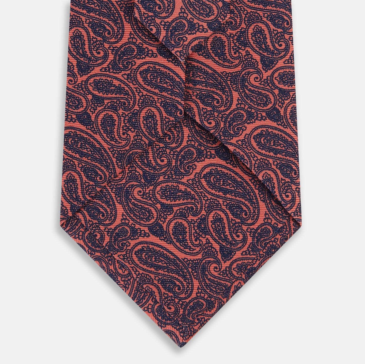 View 3 of product Orange Paisley Printed Silk Tie
