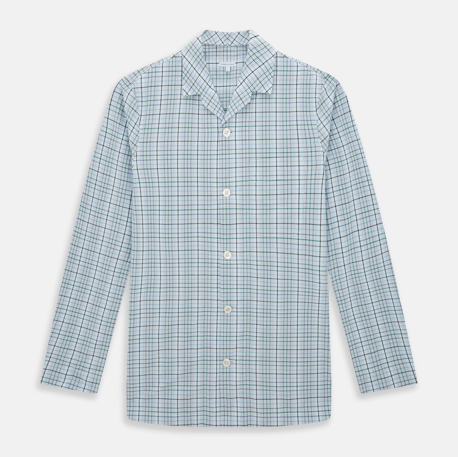 Blue and Green Multi Check Pyjama Shirt