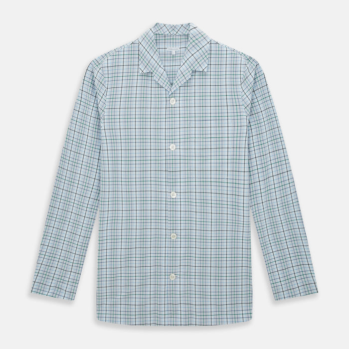 Blue and Green Multi Check Pyjama Shirt
