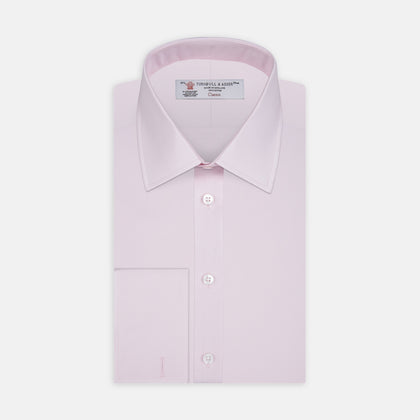 Pink Cotton Shirt with T&A Collar and Double Cuffs