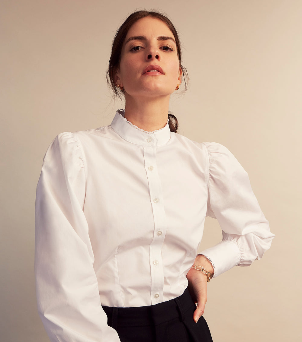 Turnbull and The Deck White Cotton Expressionist Shirt