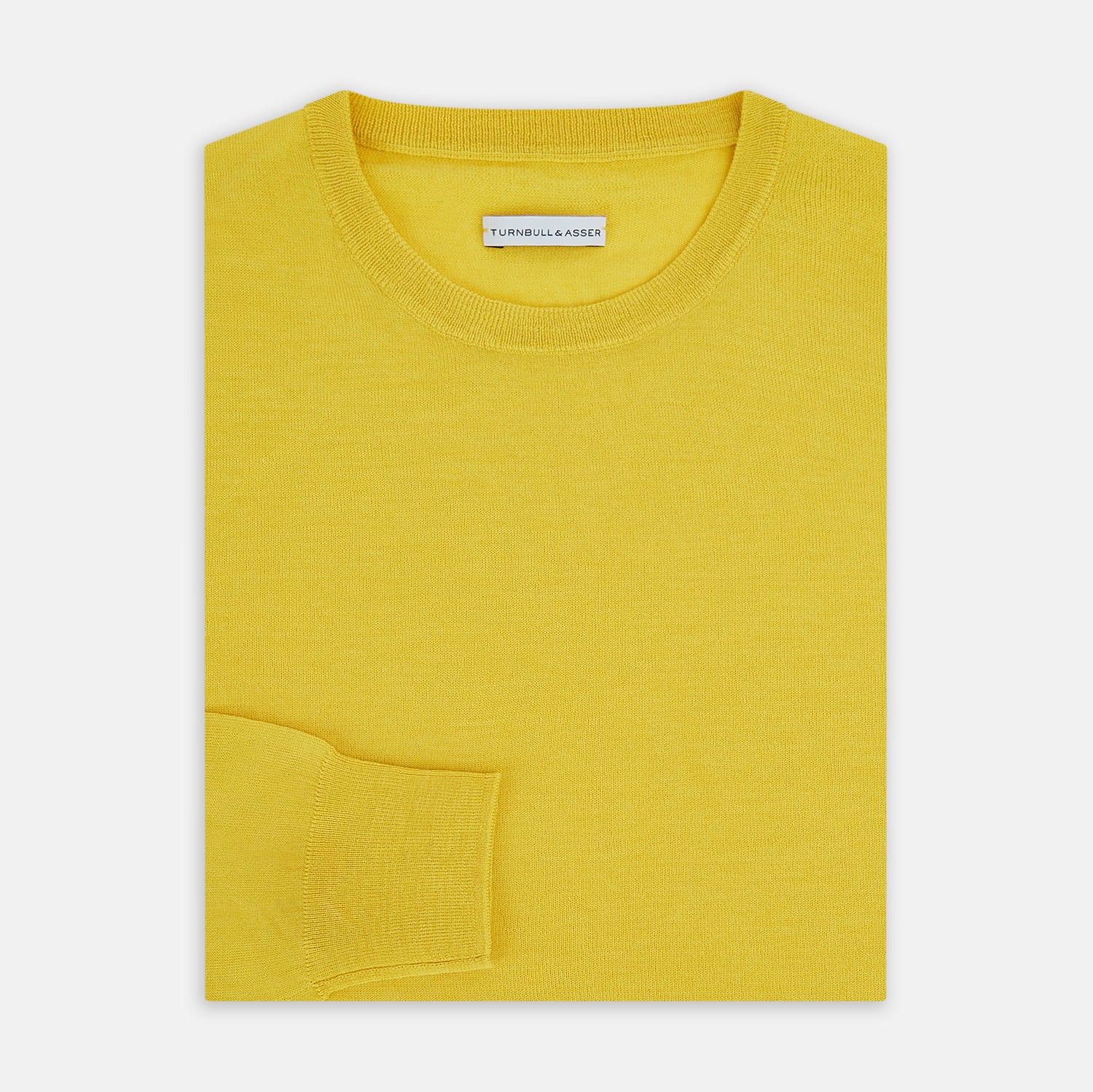 View 4 of product Canary Yellow Merino Round Neck Jumper