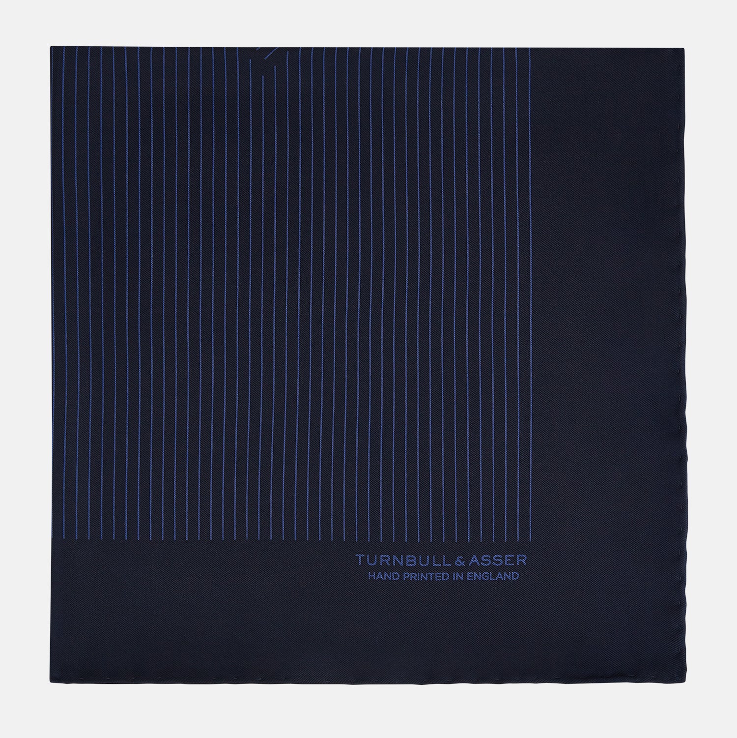 View 4 of product Navy Stripe Silk Pocket Square