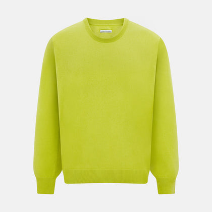 Lemon Green Cashmere Round Neck Jumper Image 9
