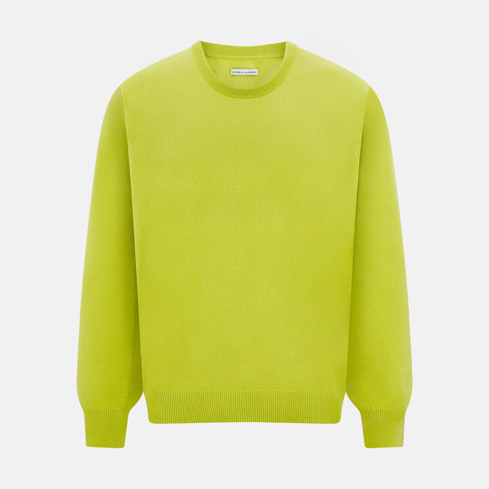 Lemon Green Cashmere Round Neck Jumper
