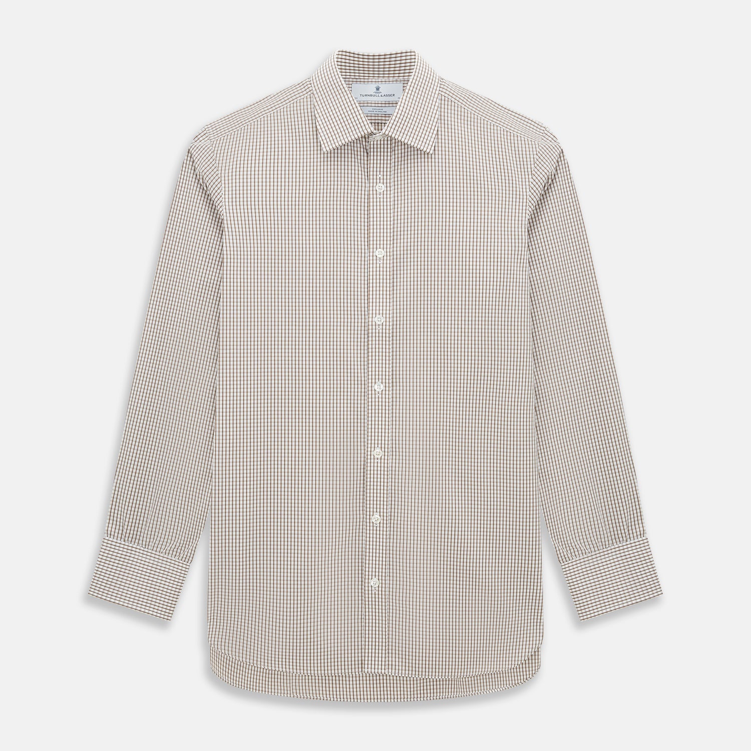View 1 of product Coffee Micro Shadow Check Mayfair Shirt