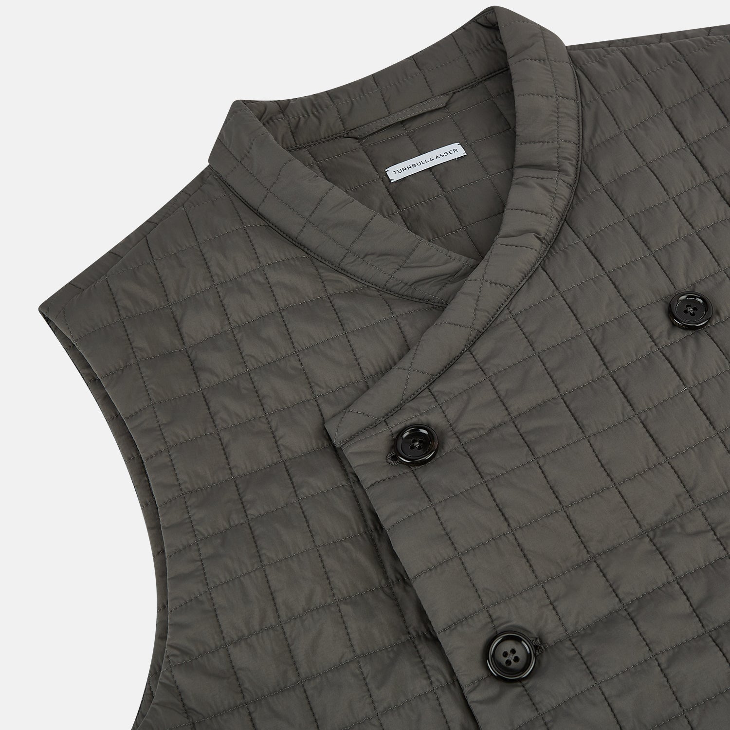 View 2 of product Shadow Grey Double-Breasted Quilted Gilet