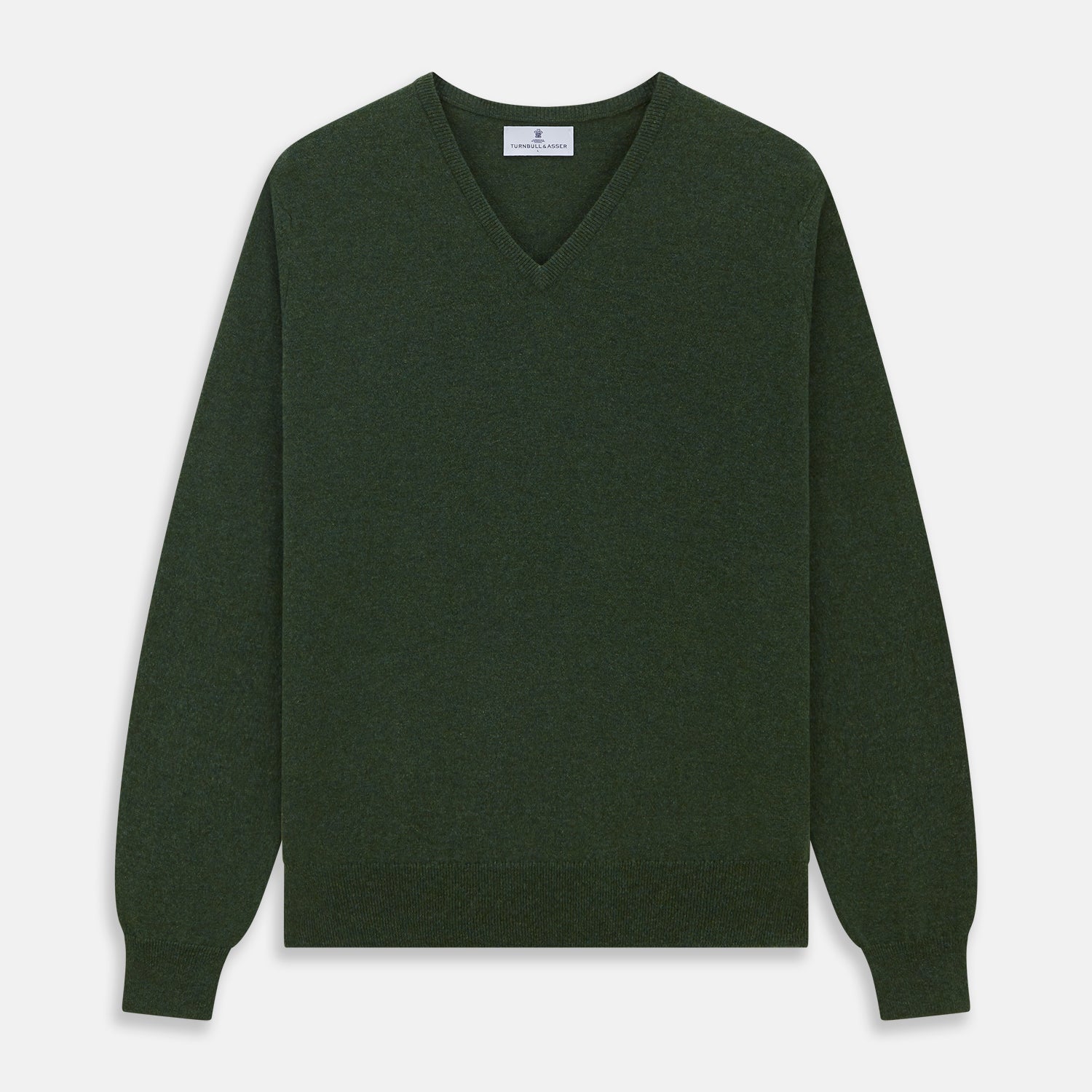View 1 of product Green V-Neck Cashmere Jumper