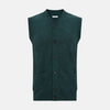 View 1 of product Forest Green Melange Cashmere Sleeveless Cardigan